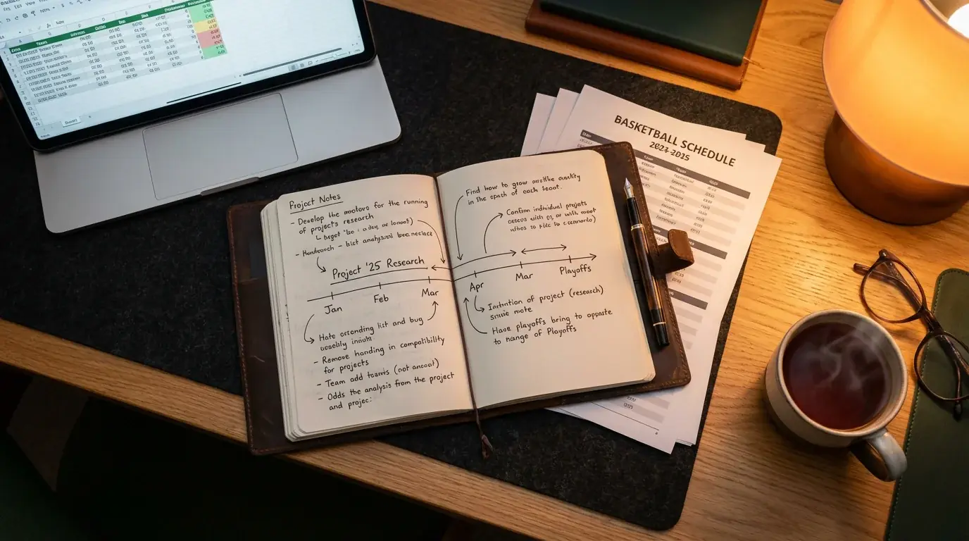 Research notebook and analysis materials for developing NBA betting strategy